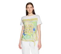 Kurzarmshirt BETTY BARCLAY "Damen mit Schleifenknoten", Damen, Gr. 48, patch cream, grün, Jersey, Obermaterial: 95% Baumwolle, 05% Elasthan, figurumspielend normal, U-Boot-Ausschnitt, Shirts (86724959