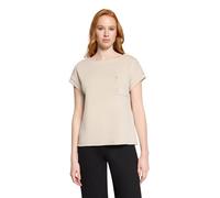 Kurzarmshirt BETTY BARCLAY "Damen mit Seitenschlitzen", Damen, Gr. 40, beige, Sweatware, Obermaterial: 55% Viskose, 39% Polyester, 6% Elasthan, loose fit normal, U-Boot-Ausschnitt, Shirts (10120006-40