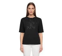 Kurzarmshirt BETTY BARCLAY "Damen mit Stehkragen", Damen, Gr. 36, schwarz, Sweatware, Obermaterial: 54% Viskose, 40% Polyester, 6% Elasthan, gerade normal, Shirts (71317539-36) schwarz