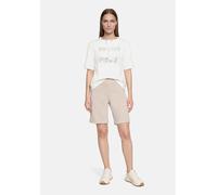 Kurzarmshirt BETTY BARCLAY "Damen mit Stehkragen", Damen, Gr. 36, weiß (rohweiß), Sweatware, Obermaterial: 54% Viskose, 40% Polyester, 6% Elasthan, gerade normal, Shirts (37270254-36) rohweiß