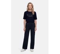 Kurzarmshirt BETTY BARCLAY "Damen mit Stehkragen", Damen, Gr. 42, blau (dunkelblau), Sweatware, Obermaterial: 54% Viskose, 40% Polyester, 6% Elasthan, gerade normal, Shirts (65468905-42) dunkelblau