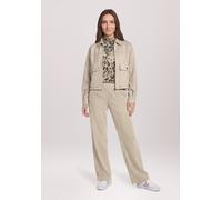 Kurzarmshirt BETTY BARCLAY "Damen mit Stehkragen", Damen, Gr. 48, grau (grau, beige), Jersey, Obermaterial: 95% Viskose, 5% Elasthan, tailliert normal, Shirts (45047155-48) grau, beige