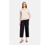 Kurzarmshirt BETTY BARCLAY "Damen mit Stickerei", Damen, Gr. 36, grau beige, Jersey, Obermaterial: 95% Viskose, 5% Elasthan, Basic, loose fit normal, V-Ausschnitt, Shirts (96713404-36) grau beige