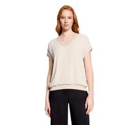 Kurzarmshirt BETTY BARCLAY "Damen mit Stickerei", Damen, Gr. 40, grau beige, Jersey, Obermaterial: 95% Viskose, 5% Elasthan, Basic, loose fit normal, V-Ausschnitt, Shirts (96713404-40) grau beige
