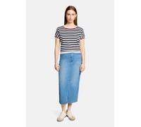 Kurzarmshirt BETTY BARCLAY "Damen mit Streifen", Damen, Gr. 42, patch dunkelblau, rot, Strick, Obermaterial: 72% Viskose, 28% Polyamid, loose fit normal, Rundhals, Shirts (97409638-42) patch dunkelbla