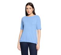 Kurzarmshirt BETTY BARCLAY "Damen mit Tunnelzug", Damen, Gr. 36, azurine, Jersey, Obermaterial: 73% Viskose, 23% Polyester, 4% Elasthan, figurumspielend normal, U-Boot-Ausschnitt, Shirts (60243960-36)