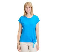 Kurzarmshirt BETTY BARCLAY "Betty Barclay Strukturshirt mit Tunnelzug", Damen, Gr. 36, blau (blau aster), Obermaterial: 100% Baumwolle., casual, figurumspielend normal, Rundhals, Kurzarm, Shirts, Mate
