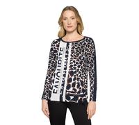 Kurzarmshirt BETTY BARCLAY "Damen mit Tunnelzug", Damen, Gr. 36, dunkelblau, weiß, Jersey, Obermaterial: 95% Viskose, 5% Elasthan, figurumspielend normal, U-Boot-Ausschnitt, Shirts (70481754-36) dunke