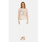 Kurzarmshirt BETTY BARCLAY "Damen mit Tunnelzug", Damen, Gr. 38, beige (beige, cream), Obermaterial: 50% Baumwolle, 50% Modal, figurumspielend normal, Rundhals, Shirts (67226030-38) beige, cream