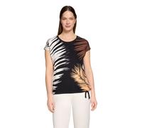 Kurzarmshirt BETTY BARCLAY "Damen mit Tunnelzug", Damen, Gr. 38, braun (schwarz, braun), Obermaterial: 95% Viskose, 5% Elasthan; Besatz: 95% Viskose, 5% Elasthan, figurumspielend normal, Rundhals, Shi