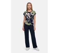 so cosy - T-Shirt mit Blumen-Print blau/grün - Gr. - 42