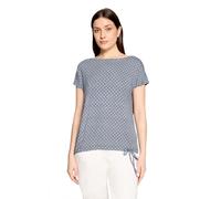 Kurzarmshirt BETTY BARCLAY "Damen mit Tunnelzug", Damen, Gr. 44, blau, dunkelblau, Jersey, Obermaterial: 95% Viskose, 5% Elasthan, figurumspielend normal, U-Boot-Ausschnitt, Shirts (99831364-44) blau,