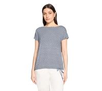 Kurzarmshirt BETTY BARCLAY "Damen mit Tunnelzug", Damen, Gr. 46, blau, dunkelblau, Jersey, Obermaterial: 95% Viskose, 5% Elasthan, figurumspielend normal, U-Boot-Ausschnitt, Shirts (99831364-46) blau,