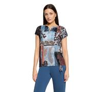 Kurzarmshirt BETTY BARCLAY "Damen mit Tunnelzug", Damen, Gr. 46, bunt (blau, rot), Jersey, Obermaterial: 95% Viskose, 5% Elasthan, figurumspielend normal, Rundhals, Shirts (25444839-46) blau, rot