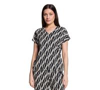 Kurzarmshirt BETTY BARCLAY "Damen mit Tunnelzug", Damen, Gr. 46, schwarz, beige, Jersey, Obermaterial: 95% Polyester, 5% Elasthan, figurumspielend normal, V-Ausschnitt, Shirts (69007711-46) schwarz, b