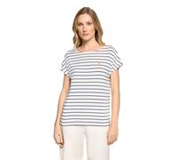 Kurzarmshirt BETTY BARCLAY "Damen mit U-Boot-Ausschnitt", Damen, Gr. 42, weiß, blau, Jersey, Obermaterial: 95% Viskose, 5% Elasthan, loose fit normal, U-Boot-Ausschnitt, Shirts (90151700-42) weiß, bla