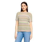 Kurzarmshirt BETTY BARCLAY "Damen mit U-Boot-Ausschnitt", Damen, Gr. 46, patch beige, cream, Strick, Obermaterial: 58% Polyacryl, 42% Polyamid, loose fit normal, Rundhals, Shirts (62919814-46) patch b