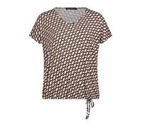 Kurzarmshirt BETTY BARCLAY "Damen mit V-Ausschnitt", Damen, Gr. 36, bunt (dunkelblau, braun), Jersey, Obermaterial: 95% Viskose, 5% Elasthan, Basic, figurumspielend normal, V-Ausschnitt, Shirts (15109