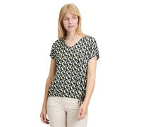 Kurzarmshirt BETTY BARCLAY "Damen mit V-Ausschnitt", Damen, Gr. 38, bunt (dunkelblau, grün), Jersey, Obermaterial: 95% Viskose, 5% Elasthan, Basic, figurumspielend normal, V-Ausschnitt, Shirts (289747