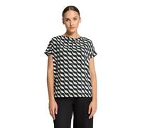 Kurzarmshirt BETTY BARCLAY "Damen mit Wasserfallausschnitt", Damen, Gr. 36, bunt (dunkelblau, grün), Jersey, Obermaterial: 95% Polyester, 5% Elasthan, Basic, figurumspielend normal, Wasserfallausschni