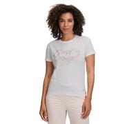 Kurzarmshirt BETTY & CO "Damen mit Aufdruck", Damen, Gr. L, weiß (patch weiß, braun), Obermaterial: 100% Baumwolle, loose fit normal, Rundhals, Shirts, Glitzer (90557903-L) patch weiß, braun
