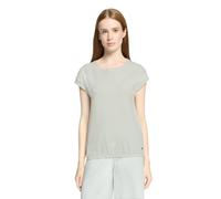 Kurzarmshirt BETTY & CO "Damen mit Gummizug", Damen, Gr. M, grün, cream, Obermaterial: 92% Baumwolle, 7% Polyester, 1% Elasthan, loose fit normal, Rundhals, Shirts (49749519-M) grün, cream
