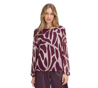 Kurzarmshirt BETTY & CO "Damen mit Gummizug", Damen, Gr. M, rot (dunkelrot, nature), Netz, Obermaterial: 95% Polyester, 5% Elasthan; Futter: 95% Viskose, 5% Elasthan, figurumspielend normal, U-Boot-Au