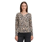 Betty & Co Damen Casual-Shirt mit Gummizug S, Beige/Schwarz