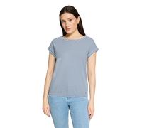 Kurzarmshirt BETTY & CO "Damen mit Gummizug", Damen, Gr. S, dunkelblau, weiß, Obermaterial: 92% Baumwolle, 7% Polyester, 1% Elasthan, loose fit normal, Rundhals, Shirts (43620949-S) dunkelblau, weiß
