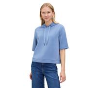 Kurzarmshirt BETTY & CO "Betty & Co Damen Sweatshirt mit Kapuze", Damen, Gr. 44, blau, Sweatware, Obermaterial: 49% Polyester, 44% Modal, 7% Elasthan., casual, loose fit normal, Shirts (98770343-44) b
