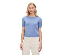 Kurzarmshirt BETTY & CO "Damen mit Lurexfaden", Damen, Gr. 36, blau, Strick, Obermaterial: 49% Baumwolle, 22% Polyamid, 15% Polyester, 14% Modal, figurumspielend normal, Rundhals, Shirts (19794852-36)