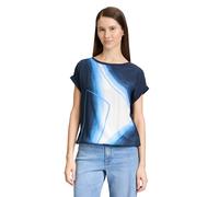 Kurzarmshirt BETTY & CO "Damen mit Print", Damen, Gr. L, blau (dunkelblau, blau), Obermaterial: 100% Baumwolle, loose fit normal, Rundhals, Shirts, Materialmix (37364916-L) dunkelblau, blau