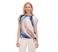Kurzarmshirt BETTY & CO "Damen mit Print", Damen, Gr. M, blau (nature, blau), Obermaterial: 100% Baumwolle, loose fit normal, Rundhals, Shirts (71006118-M) nature, blau