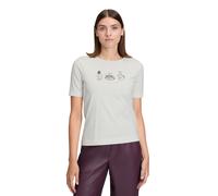 Kurzarmshirt BETTY & CO "Damen mit Print", Damen, Gr. XL, grau (patch cream, grau), Obermaterial: 95% Baumwolle, 5% Elasthan, gerade normal, Rundhals, Shirts (65145711-XL) patch cream, grau