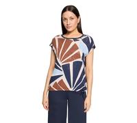 Kurzarmshirt BETTY & CO "Damen mit Print", Damen, Gr. XL, nature, braun, Obermaterial: 100% Baumwolle, loose fit normal, Rundhals, Shirts (14300659-XL) nature, braun