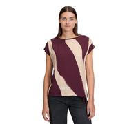 Kurzarmshirt BETTY & CO "Damen mit Print", Damen, Gr. XL, rot (dunkelrot, nature), Obermaterial: 100% Baumwolle, loose fit normal, Rundhals, Shirts (73696822-XL) dunkelrot, nature