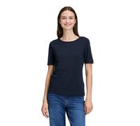 Kurzarmshirt BETTY & CO "Damen mit Rundhalsausschnitt", Damen, Gr. L, blau (dunkelblau), Obermaterial: 95% Baumwolle, 5% Elasthan, Basic, gerade normal, Rundhals, Shirts, Form (64303511-L) dunkelblau