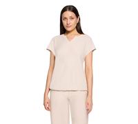 Betty Barclay Kurzarmshirt „Damen mit Struktur“ Rundhals, Loose Fit, 78% Viskose, Gr. L nature/cream
