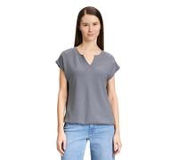 Kurzarmshirt BETTY & CO "Damen mit Struktur", Damen, Gr. M, blau (dunkelblau, weiß), Obermaterial: 78% Viskose, 20% Polyester, 2% Elasthan, loose fit normal, Rundhals, Shirts, Material (61890006-M) du