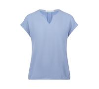 Kurzarmshirt BETTY & CO "Damen mit Struktur", Damen, Gr. XL, blau (blau, weiß), Obermaterial: 78% Viskose, 20% Polyester, 2% Elasthan, loose fit normal, Rundhals, Shirts, Material (56679738-XL) blau,