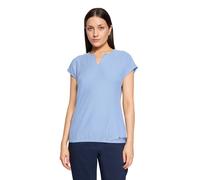 Kurzarmshirt BETTY & CO "Damen mit Struktur", Damen, Gr. XXL, blau (blau, weiß), Obermaterial: 78% Viskose, 20% Polyester, 2% Elasthan, loose fit normal, Rundhals, Shirts, Material (56679738-XXL) blau