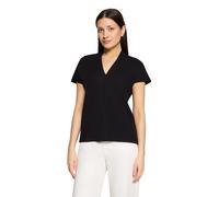Kurzarmshirt BETTY & CO "Damen mit V-Ausschnitt", Damen, Gr. S, schwarz, Obermaterial: 55% Polyester, 42% Baumwolle, 3% Elasthan, gerade normal, V-Ausschnitt, Shirts, Struktur (83999812-S) schwarz