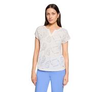 Kurzarmshirt BETTY & CO "Damen mit V-Ausschnitt", Damen, Gr. XXL, rohweiß, Obermaterial: 100% Baumwolle, gerade normal, Neckholder, Shirts (86417232-XXL) rohweiß