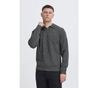 Kurzarmshirt BLEND "BHBranko", Herren, Gr. XXL, iron gate melange, Feinstrick, 60% Wolle, 40% Nylon, meliert, Basic, normal normal, V-Ausschnitt, Rippbündchen, Shirts, Lässiger Pullover mit Polo-Krage