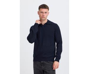 Kurzarmshirt BLEND "BHBranko", Herren, Gr. L, salute melange, Feinstrick, 60% Wolle, 40% Nylon, meliert, Basic, normal normal, V-Ausschnitt, Rippbündchen, Shirts, Lässiger Pullover mit Polo-Kragen (21