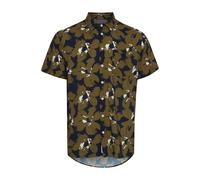 Kurzarmhemd BLEND "BHShirt", Herren, Gr. L, US-Größen, marineblaus, 100% Viskose, geblümt, regular fit normal, ohne Ausschnitt, eingesetzt, Hemden, Stilvolles Hemd mit kurzen Ärmeln (16726054-L) marin