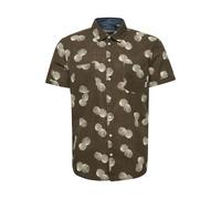 Kurzarmhemd BLEND "BHShirt", Herren, Gr. M, US-Größen, forest night, Web, 100% Baumwolle, gemustert, slim fit normal, ohne Ausschnitt, Hemden, Stilvolles Hemd mit kurzen Ärmeln (18464609-M) forest nig