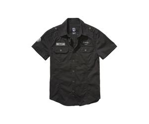 Kurzarmshirt BRANDIT "Brandit Herren Luis Vintage Shirt Short Sleeve", Herren, Gr. S, schwarz, 100% Baumwolle, bedruckt, normal, amerikanischer Ausschnitt, Shirts (99838863-S) schwarz