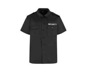 Kurzarmshirt BRANDIT "Brandit Security US Shirt Short Sleeve", Herren, Gr. L, schwarz, 80% Baumwolle, 20% Polyester, bedruckt, normal, amerikanischer Ausschnitt, Shirts (22804848-L) schwarz