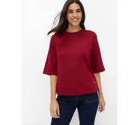 Kurzarmshirt BRAX "Style BERTA M", Damen, Gr. 34, weinrot, 70% Viskose, 25% Polyester, 5% Elasthan, Rundhals, Shirts (66524562-34) weinrot